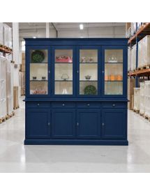 Cristalliera shabby 4 porte 4 cassetti legno bicolore blu e avorio ...