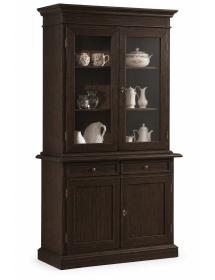 CRISTALLIERA IN LEGNO TINTA WENGE' ARTE POVERA  103X42X205 (383) vista frontale