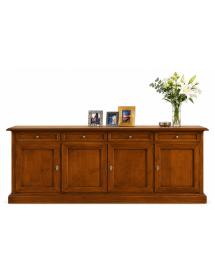 Madia Credenza in legno 4 porte Tinta Noce 205X42X86 (380)