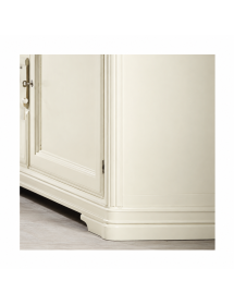 Cristalliera Shabby Chic 4 Ante 3 Cassetti Panna e Noce 180x50x220