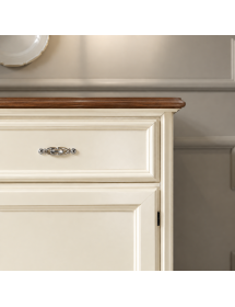 Madia credenza legno shabby chic 2 porte panna e noce 200x51x105