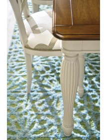 Tavolo shabby chic legno allungabile gamba tornita panna e noce 160x100x80