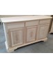 MOBILI 2G - MADIA CREDENZA IN LEGNO GREZZA 3 ANTE CON INTARSIO L.163 P.49 H.98