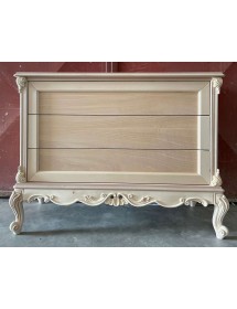 Cassettiera Barocco 3 Cassetti Bianca e Oro 120x47x90 | Comò Classico