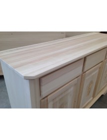 MOBILI 2G -  CREDENZA GREZZA 3 ANTE 3 CASSETTI CON INTARSIO L.163 P.49 H.98