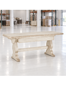 Tavolo Fratino Allungabile In Legno pino bianco anticato 180x90x80