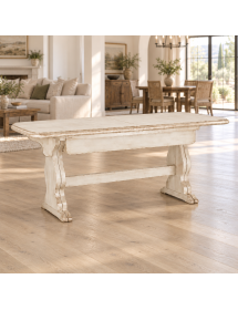 Tavolo Fratino Allungabile In Legno pino bianco anticato 180x90x80