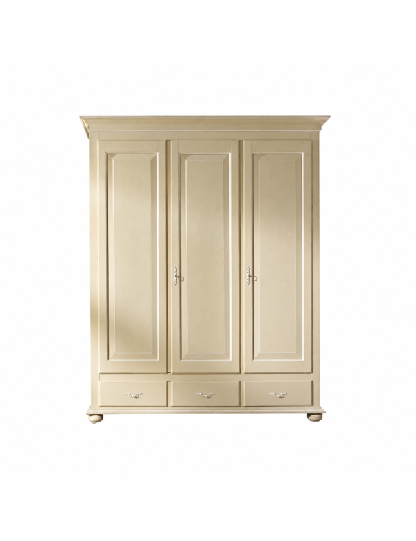 ARMADIO IN LEGNO 3 ANTE SHABBY VARI COLORI 183x62x227 VISTA FRONTALE