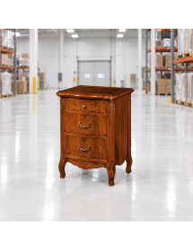 COMODINO IN LEGNO 3 CASSETTI CON INTARSIO L.58 P.40 H.78