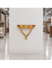 CONSOLLE BAROCCA SOSPESA IN FOGLIA ORO 58x50x23