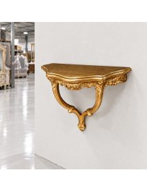 CONSOLLE BAROCCA SOSPESA IN FOGLIA ORO 58x50x23