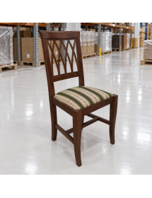 Set 2 sedie legno classico noce imbottita tessuto vari colori 43x45x91