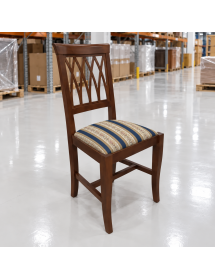 Set 2 sedie legno classico noce imbottita tessuto vari colori 43x45x91