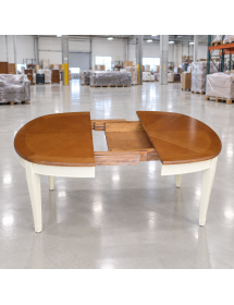 Tavolo ovale allungabile Classico Legno Intarsio shabby bicolore 11...