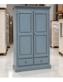 Armadio 2 porte legno shabby azzurro anticato 125X61X200