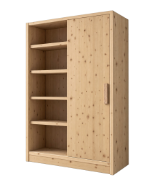 ARMADIO CORTINA 1 ANTA SCORREVOLE LEGNO MASSELLO DI ABETE 125X55X220