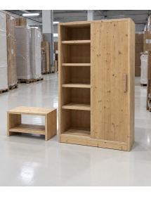 ARMADIO CORTINA 1 ANTA SCORREVOLE LEGNO MASSELLO DI ABETE 125X55X220