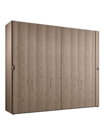 ARMADIO 2 PORTE SCORREVOLI MODERNO IN LEGNO FRASSINO GRIGIO 285x66x253 vista frontale