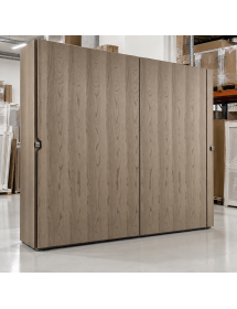 ARMADIO 2 PORTE SCORREVOLI MODERNO IN LEGNO FRASSINO GRIGIO 285x66x253