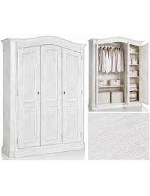 ARMADIO 3 PORTE SHABBY IN LEGNO SPAZZOLATO 181X63X217 (2205)