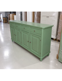 Madia Credenza arte povera Legno 4 Porte verde salvia 196x43x98