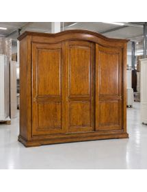 ARMADIO CLASSICO IN LEGNO 3 PORTE SCORREVOLI TINTA NOCE L.294 P.68 H.265