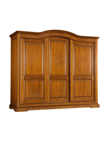 ARMADIO CLASSICO IN LEGNO 3 PORTE SCORREVOLI TINTA NOCE L.294 P.68 H.265