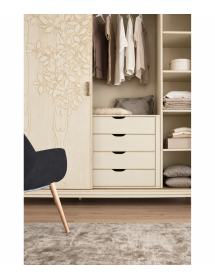 ARMADIO 2 ANTE SCORREVOLI IN LEGNO CON DECORO FOGLIA VARI COLORI L.280 P.64 H.250
