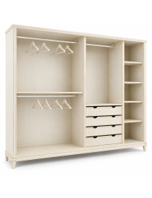 ARMADIO 2 ANTE SCORREVOLI IN LEGNO CON DECORO FOGLIA VARI COLORI L.280 P.64 H.250