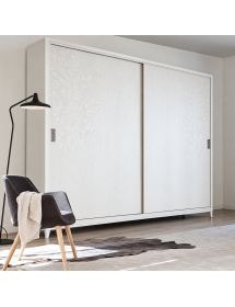 ARMADIO 2 ANTE SCORREVOLI IN LEGNO CON DECORO FOGLIA VARI COLORI L.280 P.64 H.250