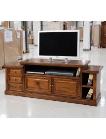 PORTA TV IN LEGNO 2 PORTE ARTE POVERA L.155 P.45H.62 (678F)