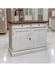 Credenza 2 Ante 2 cassetti shabby Bicolore Legno 105X42X85