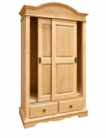 Armadio Arte Povera 2 Ante Scorrevoli Legno Naturale 122x60x200