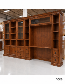 PARETE LIBRERIA STUDIO CLASSICA IN LEGNO SHABBY VARI COLORI 370X57X224