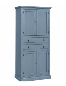 ARMADIO DISPENSA 4 PORTE ARTE POVERA IN LEGNO CARTA DA ZUCCHERO 80x40x170 (394)