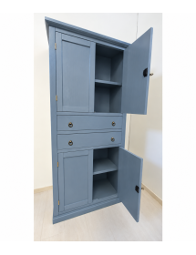 ARMADIO DISPENSA 4 PORTE ARTE POVERA IN LEGNO CARTA DA ZUCCHERO 80x40x170 (394)