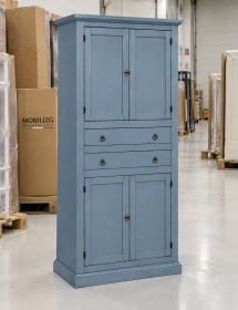 ARMADIO DISPENSA 4 PORTE ARTE POVERA IN LEGNO CARTA DA ZUCCHERO 80x40x170 (394)