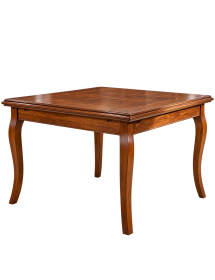 Tavolo quadrato allungabile classico legno bassano 110X110x80 VISTA FRONTALE