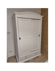 ARMADIO ARTE POVERA 2 ANTE SCORREVOLI SHABBY LEGNO BIANCO 122x60x200