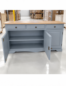 MADIA CREDENZA 3 PORTE IN LEGNO LACCATO CARTA DA ZUCCHERO L.156 P.42 H.85
