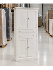 ARMADIO DISPENSA 4 PORTE ARTE POVERA IN LEGNO BIANCO 80x40x170 (1394)