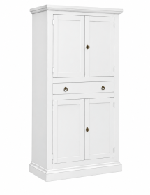 Armadio Dispensa Arte Povera Bianco Opaco 4 Porte in Legno - 80x40x150 cm