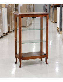 Vetrina 2 ante vetro classica in Legno tinta noce 60X35X100