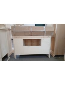 MOBILE BAGNO 129 CM IN LEGNO LAVABO 4 PORTE 2 CASSETTI E SPECCHIO