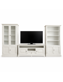 Soggiorno arte povera legno shabby chic bianco opaco