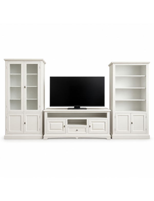 Soggiorno arte povera legno shabby chic bianco opaco