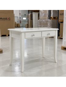 SCRIVANIA SHABBY LEGNO BIANCO 2 CASSETTI 90X57X80