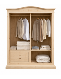 Armadio classico 2 porte scorrevoli legno grezzo 183X67X214