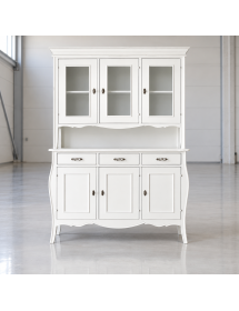Soggiorno classico legno shabby chic bianco opaco