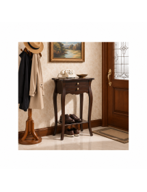 Comodino porta telefono 2 cassetti In Legno tinta noce 45x35x70